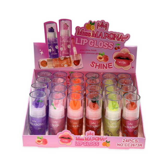 Caja exhibidora de 24 piezas de Aceite Labial Fruit