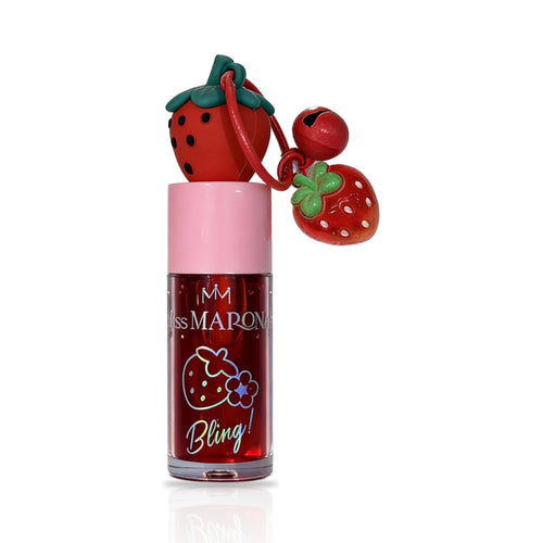 Aceite Labial Llavero Fresa tono Rojo