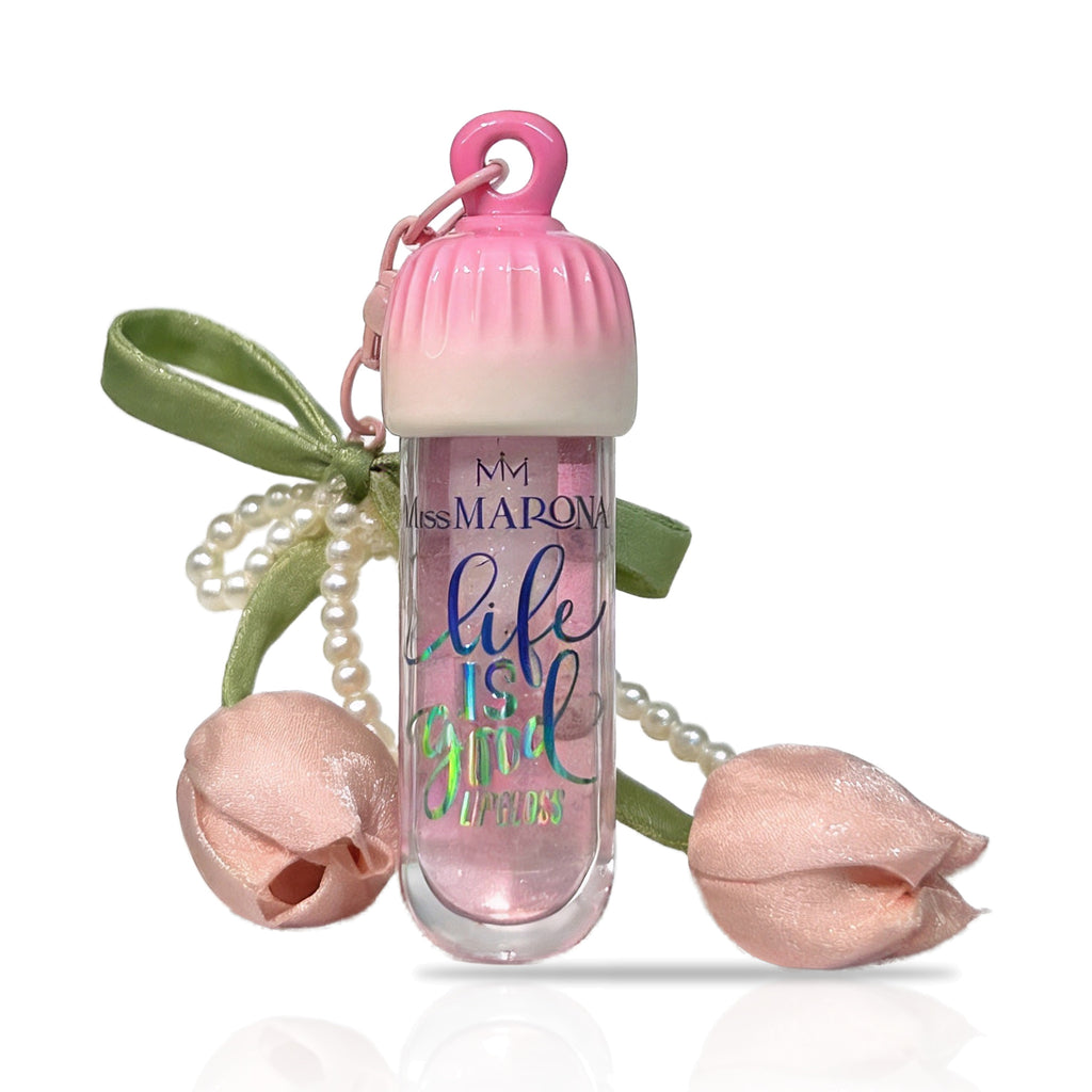 Aceite Labial Llavero Tulipán tono Rosa Cristal
