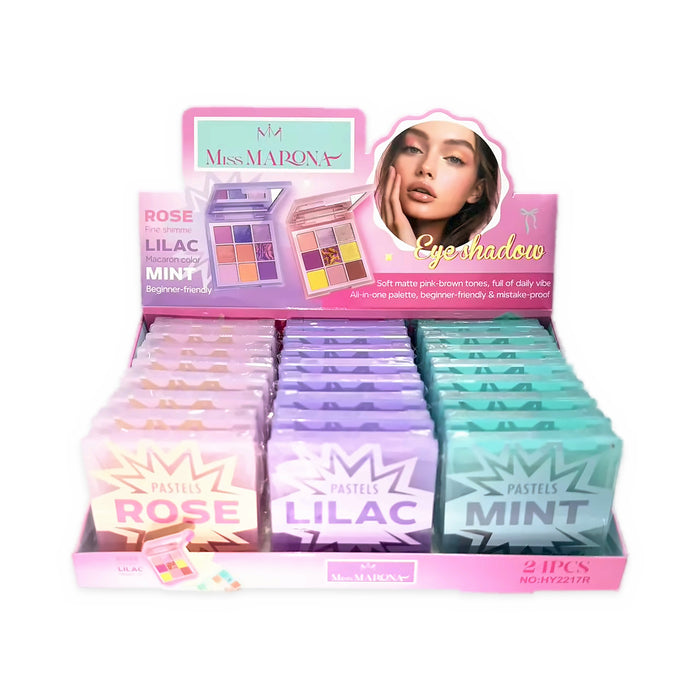 Caja exhibidora de 24 piezas de Paleta de Sombras PASTELS