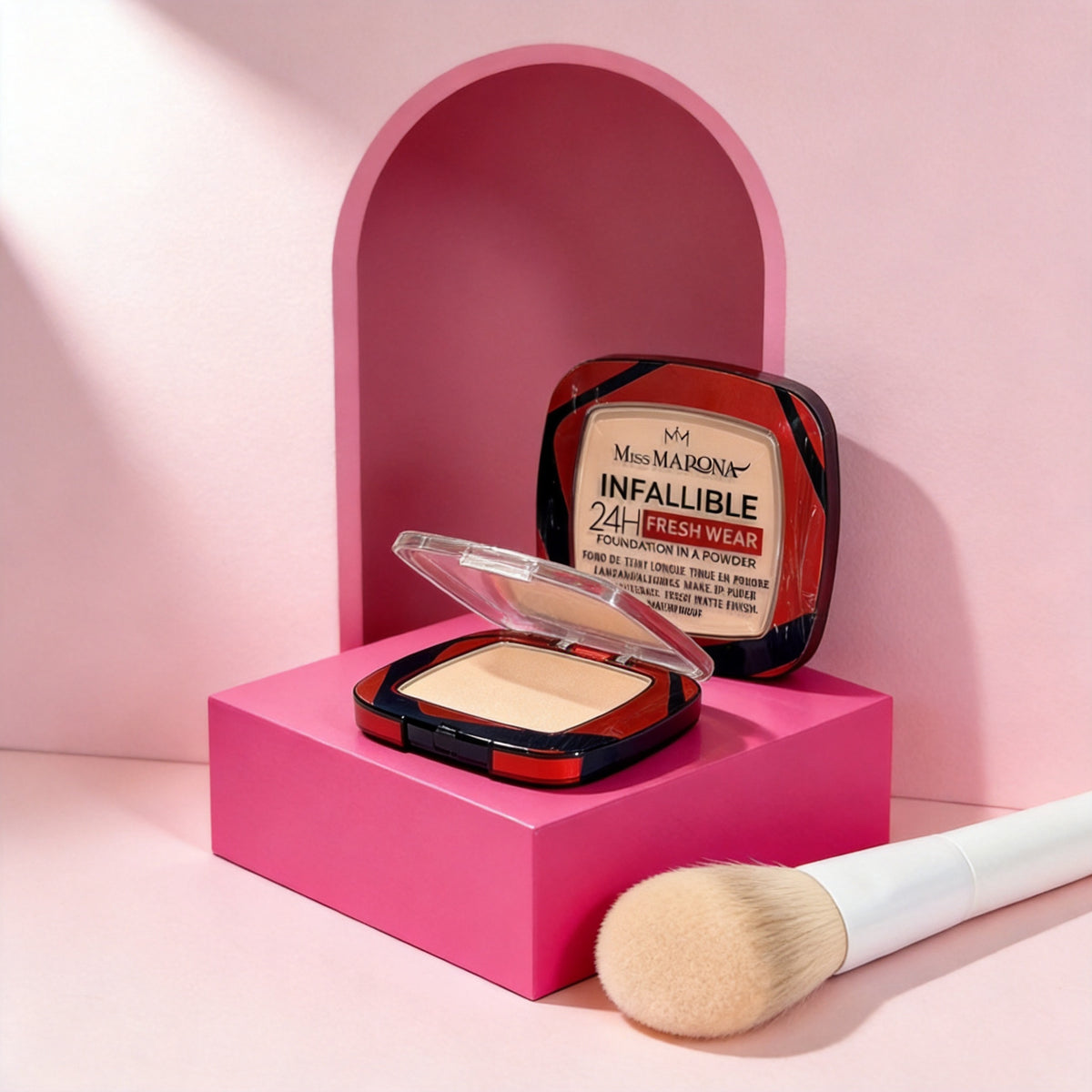 Polvo Compacto Infallible en escena